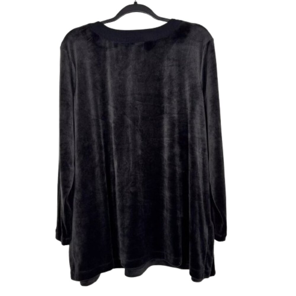 NWT J. Jill Womens Size XS Black Velvet V-Neck Pullover Tunic Top NEW - Picture 5 of 7